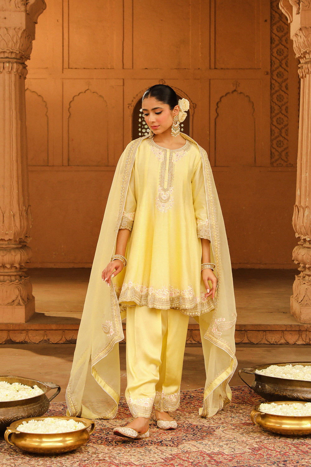 Short Anarkali with salwar and dupatta