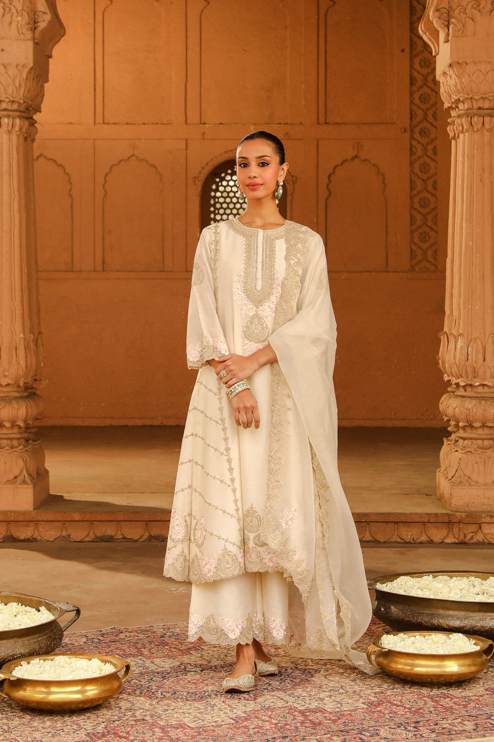 A-line palazzo suit with dupatta