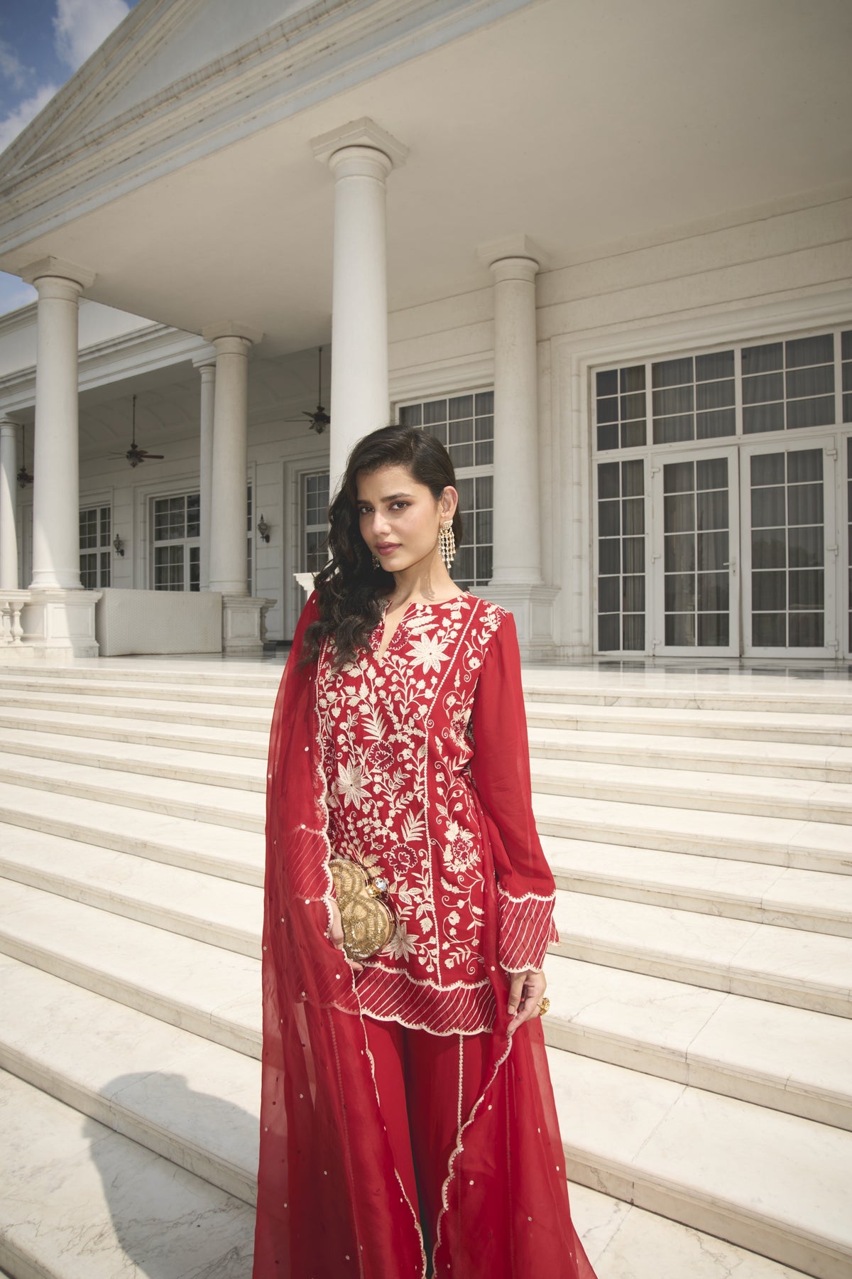 RED KURTA SET