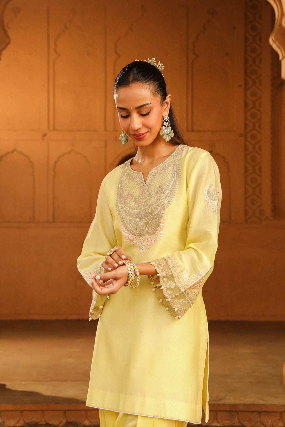 Short kurta with salwar