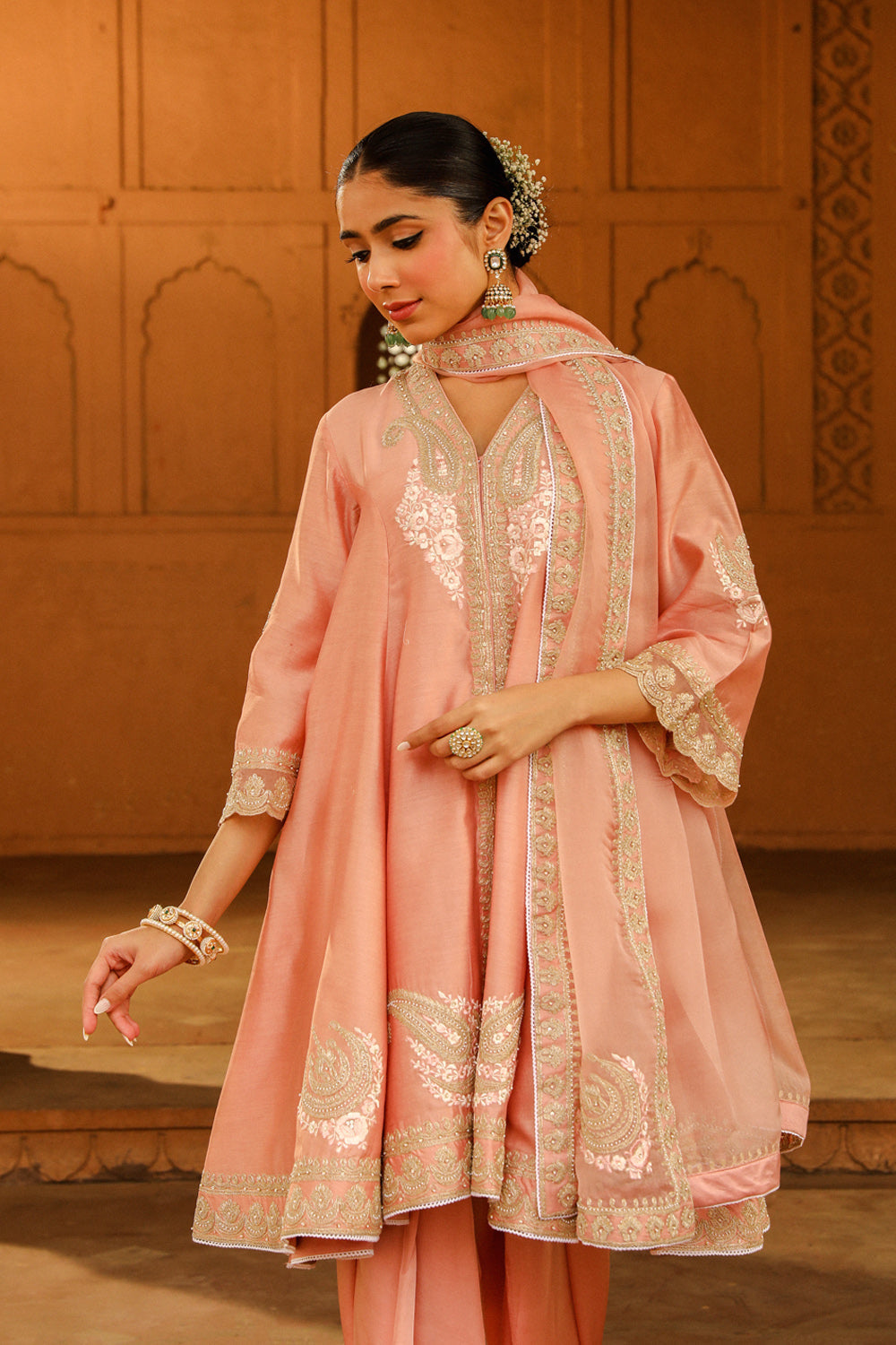 Short Anarkali with salwar and dupatta