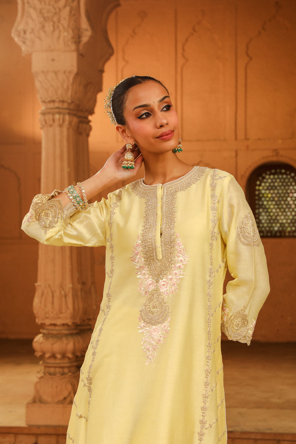 A-line palazzo suit with dupatta