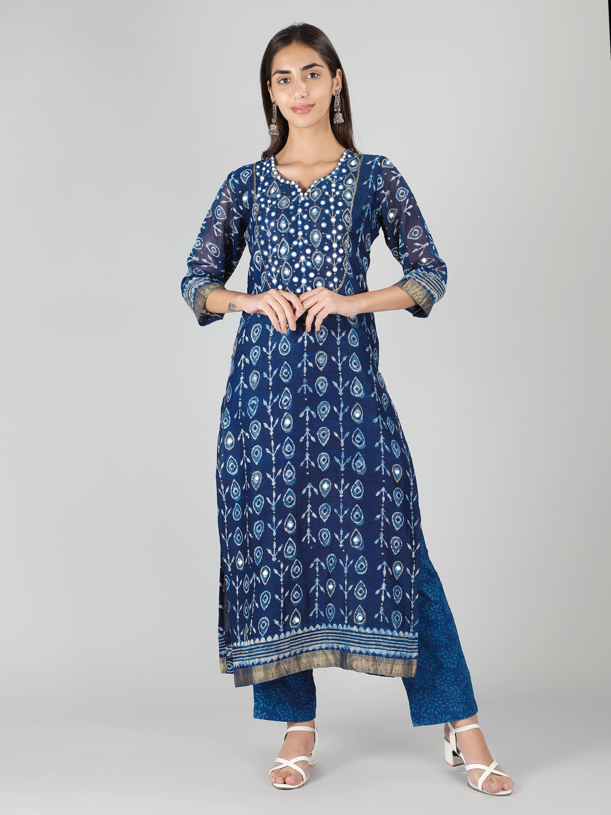 Dew Drop Indigo Kurta Set