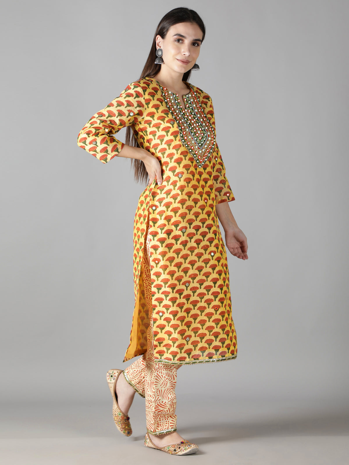 Warm Shades Gota Patti Kurta Set