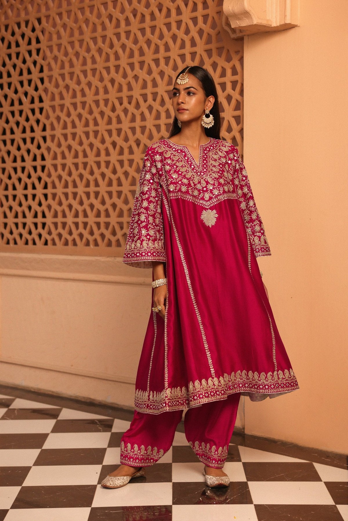 Aiman - Short Knee Length Chauga with Salwar