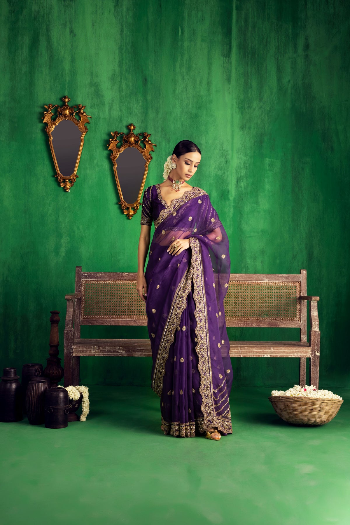 Irish Purple saree set