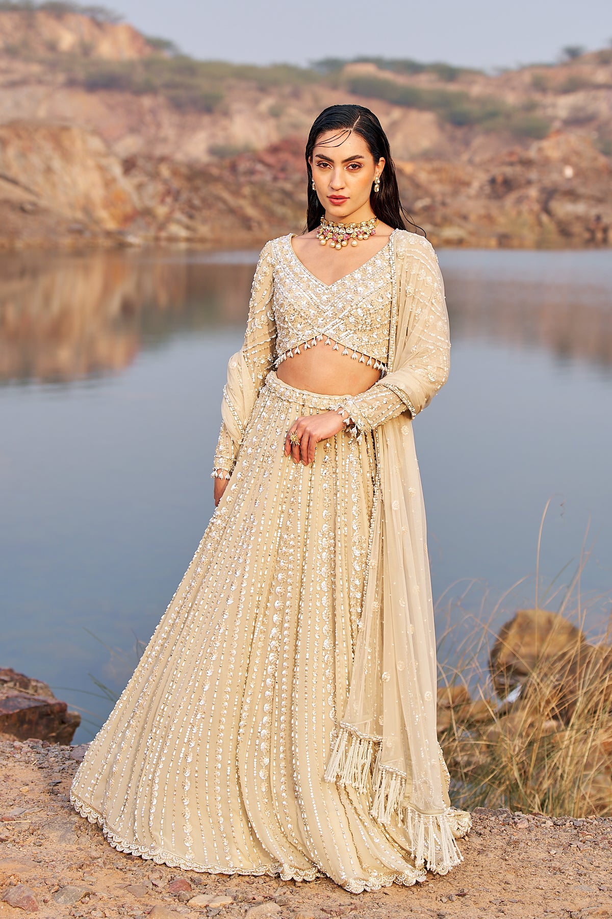 BAHAAR E JALSAA SUNEHRI LEHENGA SET