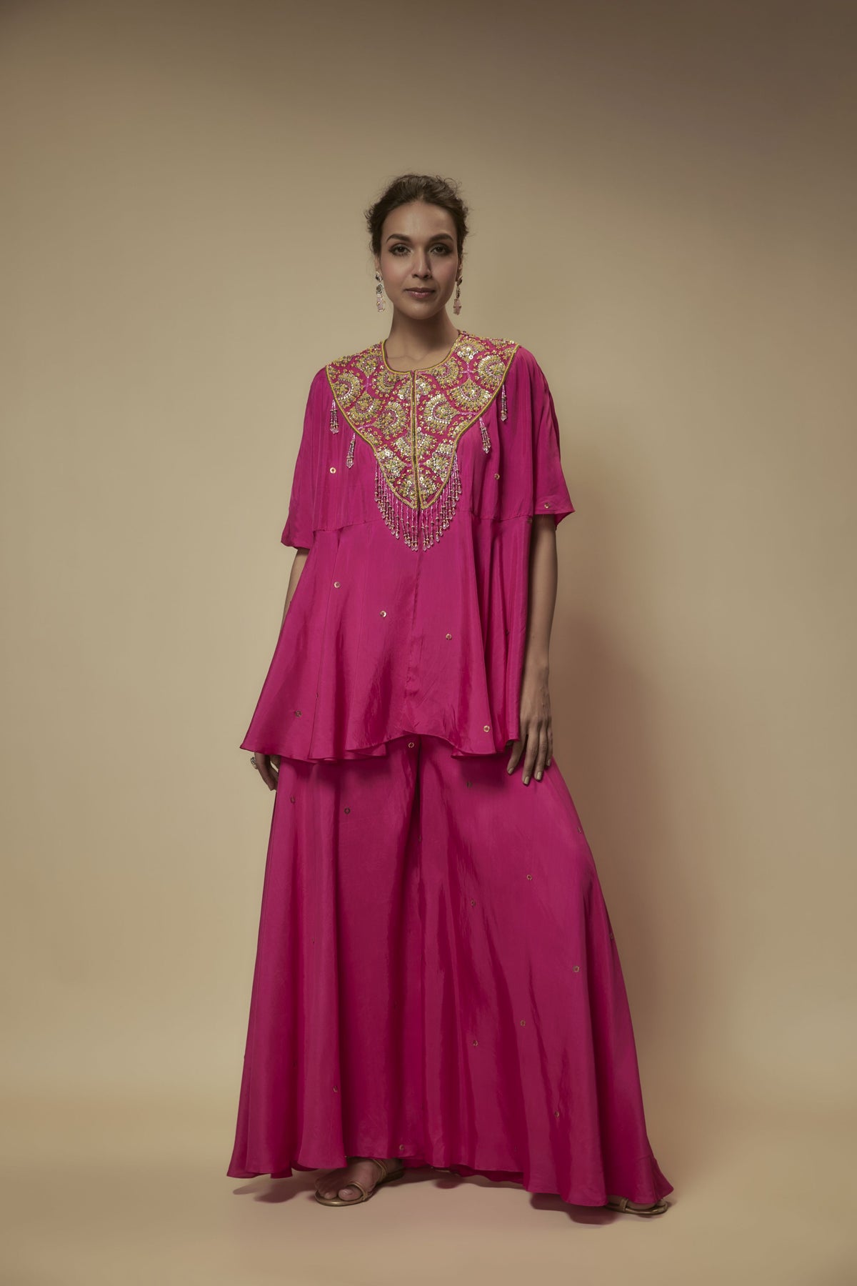 PINK SILK TUNIC SET