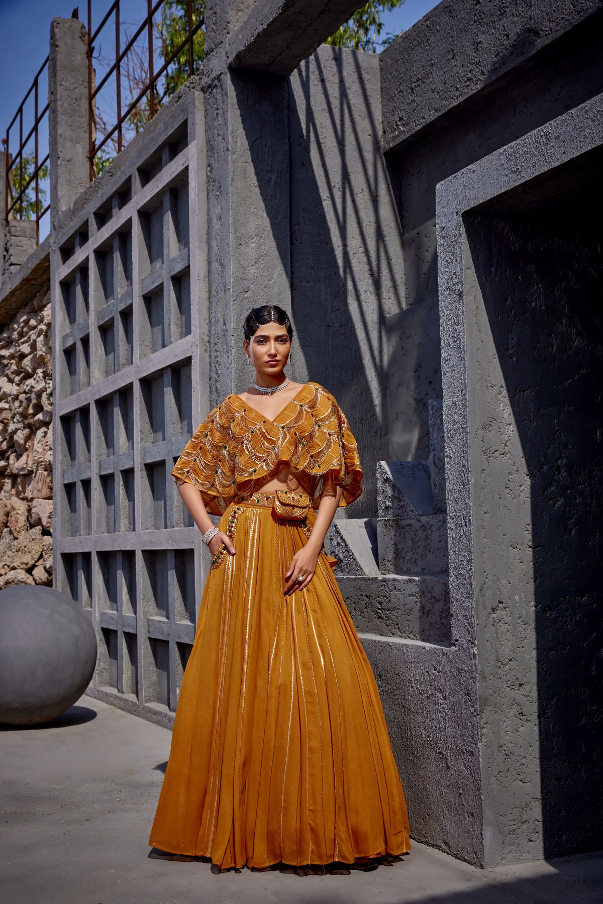 Orange Lehenga set