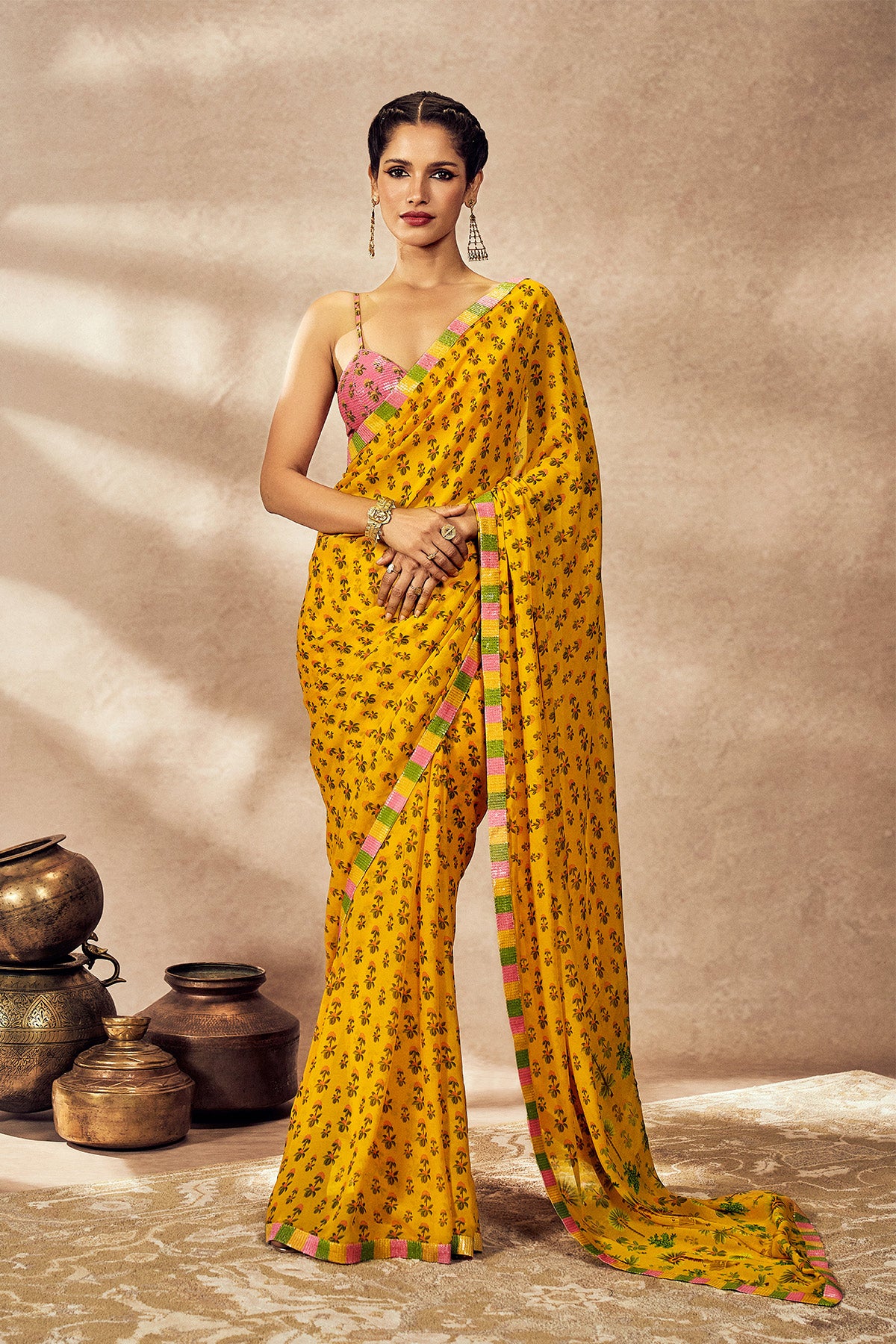 YELLOW PIXIE DUST SAREE