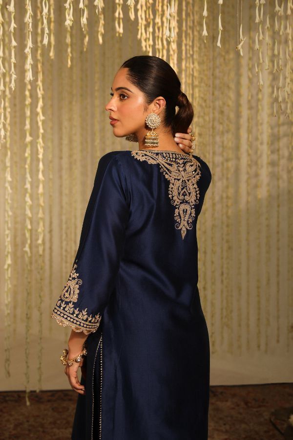 Amayra Blue Dhoti Set- back view