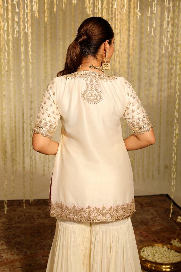 White Aaira Kurta Set- back view