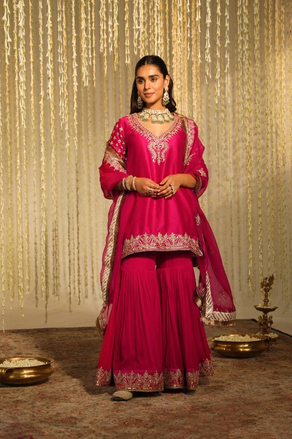 Pink Aaira Kurta Set- front view