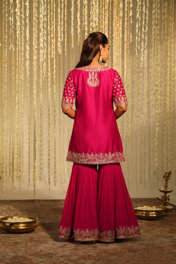 Pink Aaira Kurta Set- back view