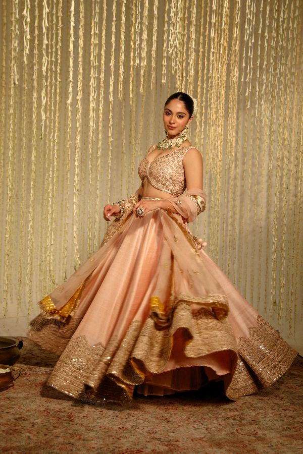 Pink Aasiya Lehenga Set- side view