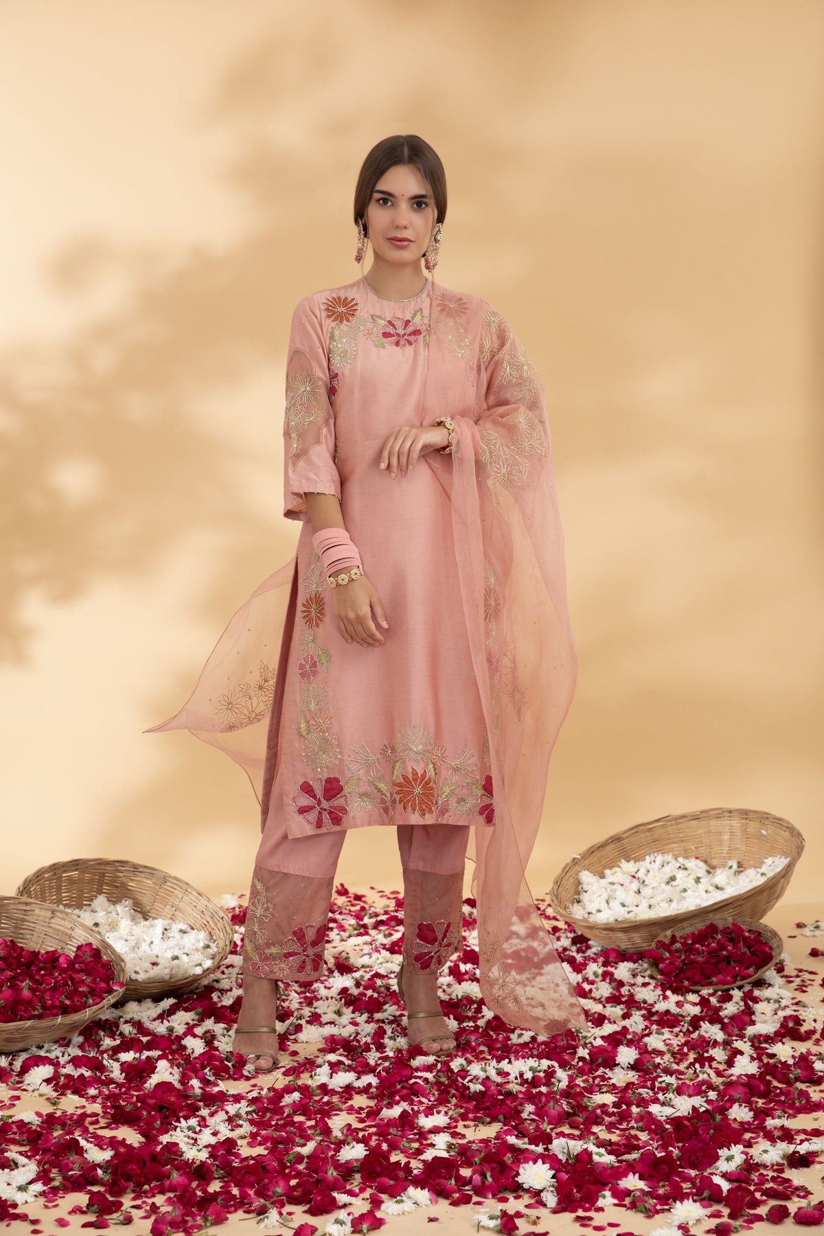 Dusty rose straight suit and pant set