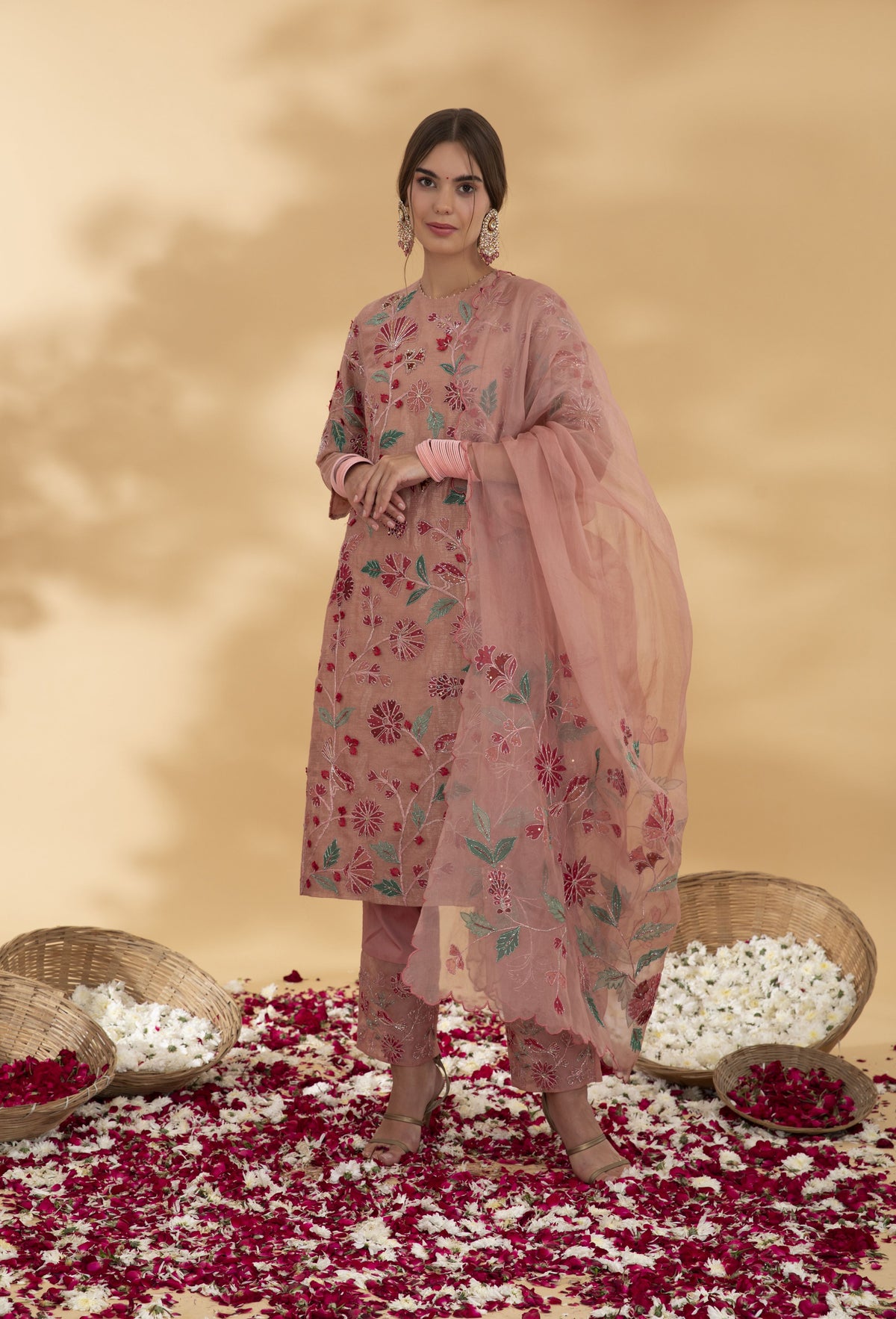 Kota dusty rose straight suit and pant set