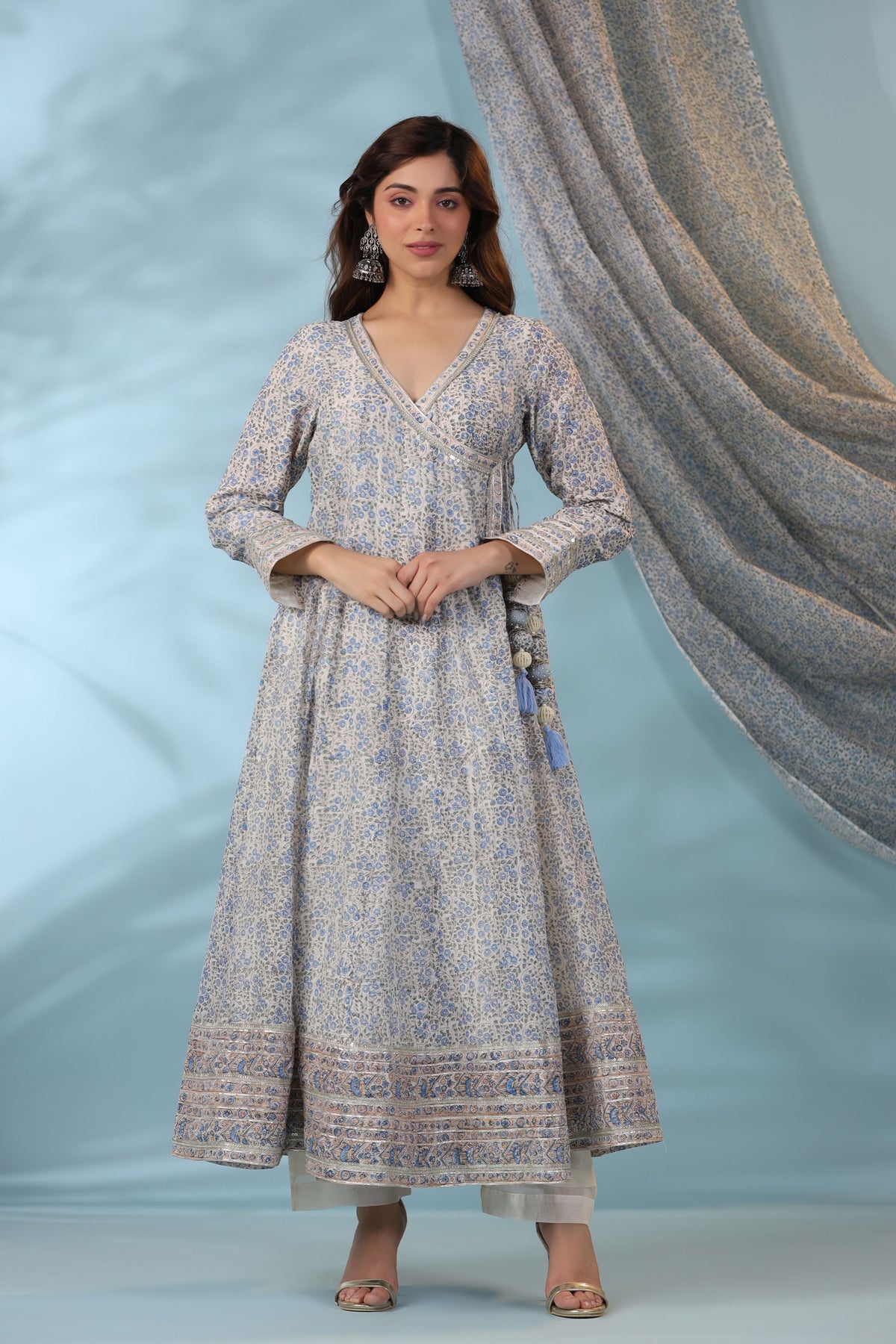 INNAYAT BLUE ANARKALI SUIT SET