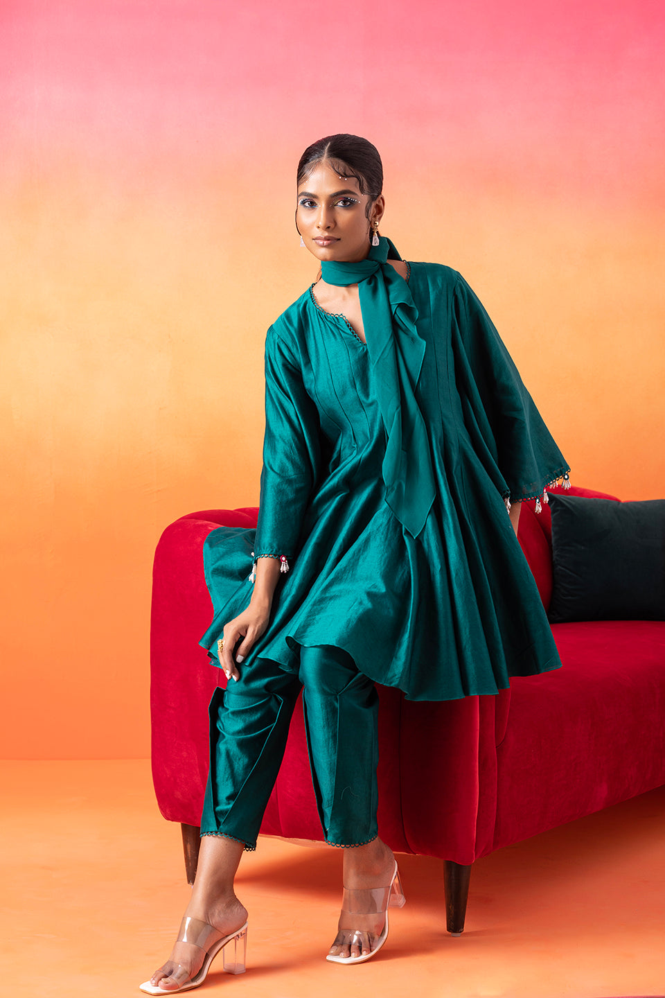 Emerald Green Tunic With Pants