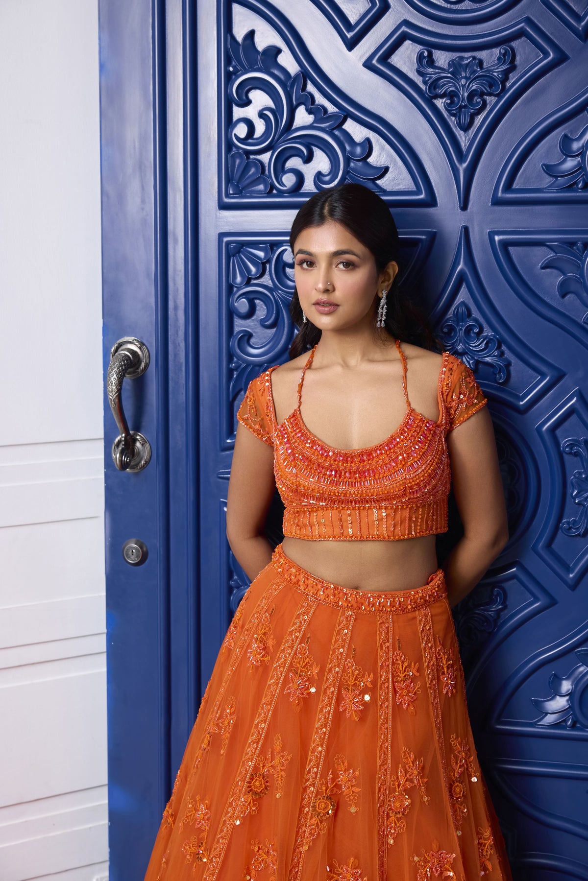 ORANGE TONAL EMBROIDERED LEHENGA