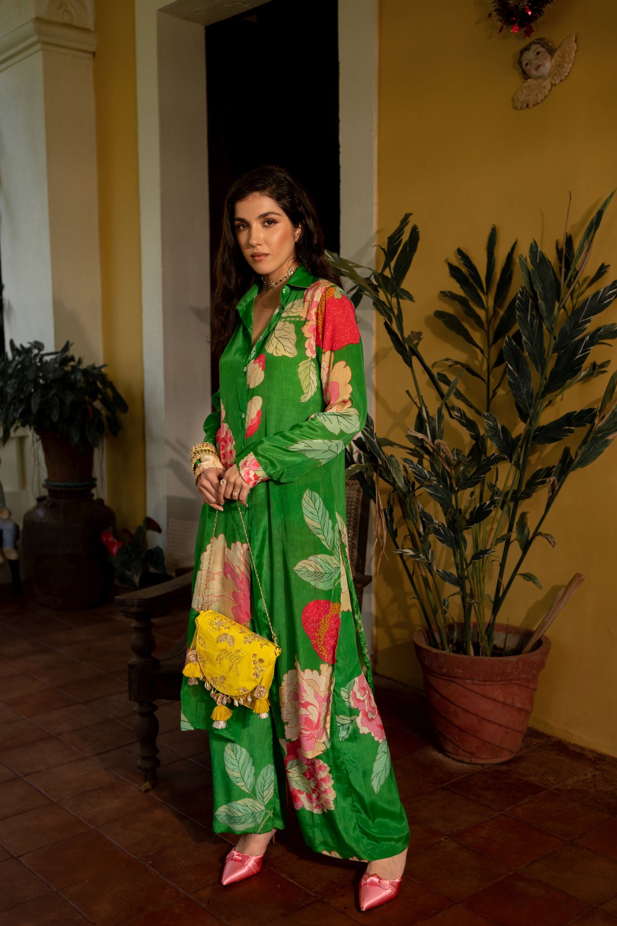 Spring blooming floral kurta set