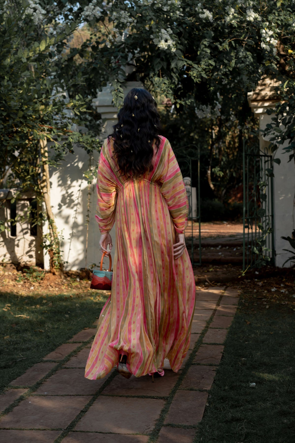 Vintage stripe kaftan set