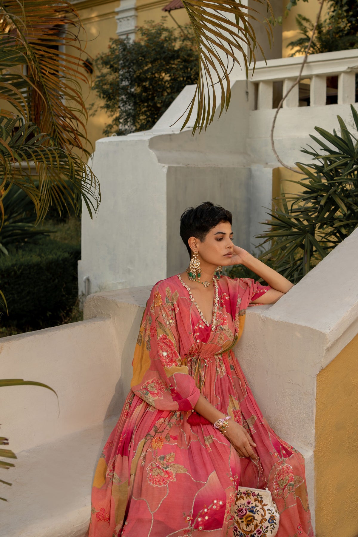 hint of blush nasha kaftan set